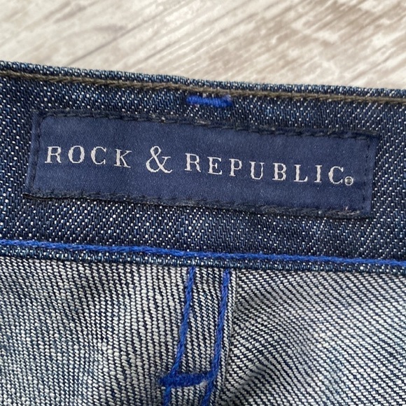 Rock & Republic jeans distressed tapered leg relaxed fit size 28 low rise - Picture 3 of 12
